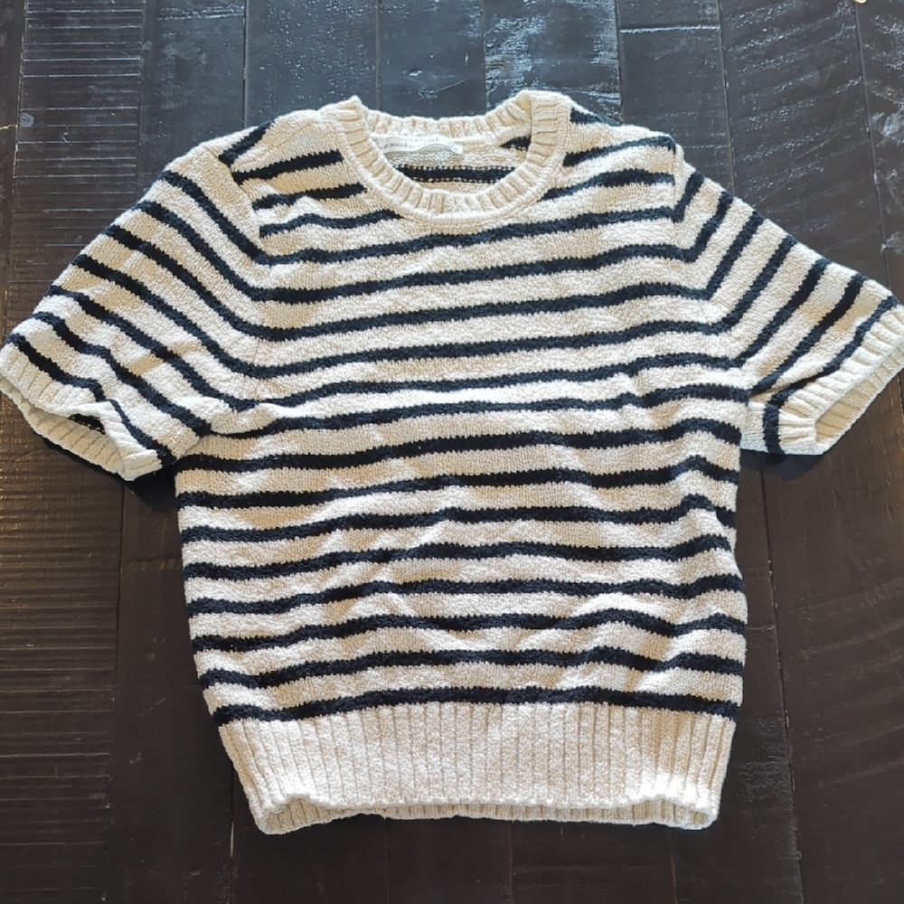 Abercrombie Striped Textural Sweater Tee